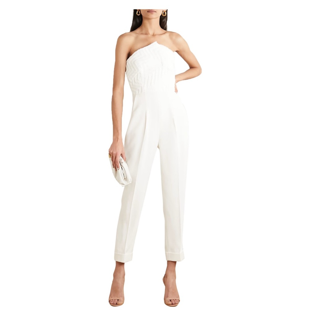 Roland Mouret size 4 Elegant cream Strapless Jumpsuit A555